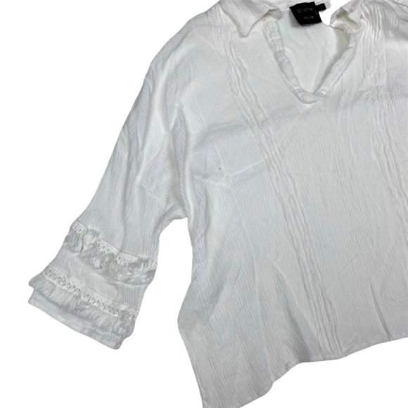 (Up To 50% Off SALE) Cliche Light Airy Boho Short Sleeve Top - Picture 2 of 3